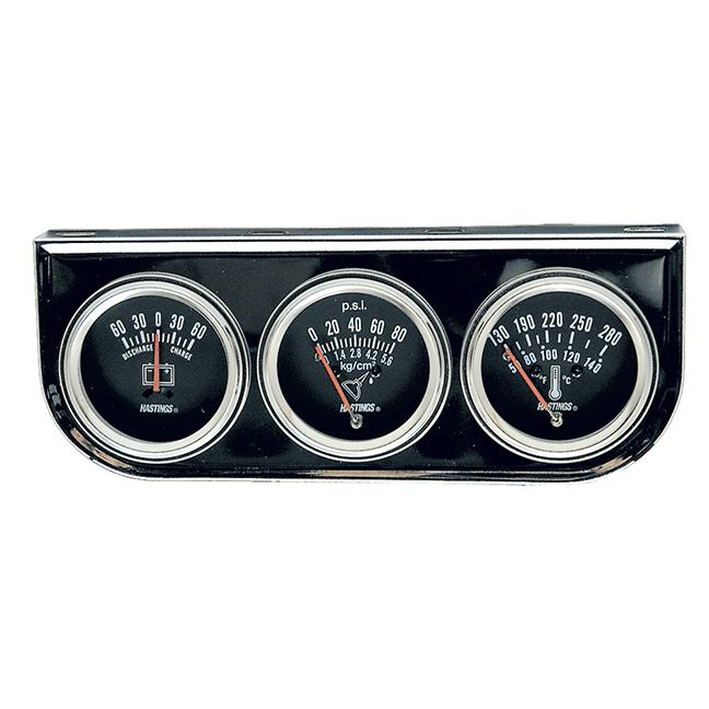 Jet HTA1308 Triple Gauge Kit - Ammeter, Oil Pressure and Water Temp